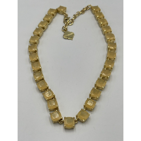 Fornash VTG Tennis Necklace & Bracelet Set Yellow Opalescent Stones Prom Glamour - Picture 3 of 10